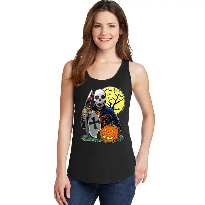 Halloween Pumpkin Orange Ladies Essential Tank