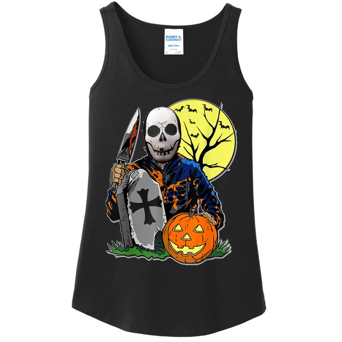 Halloween Pumpkin Orange Ladies Essential Tank