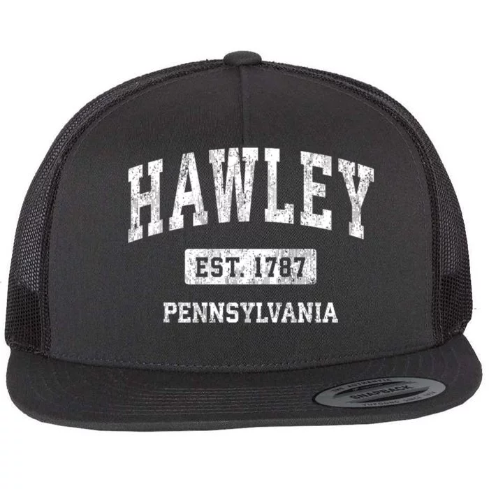 Hawley Pennsylvania Pa Vintage Athletic Sports Flat Bill Trucker Hat