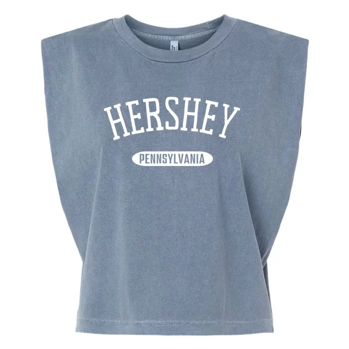 Hershey Pennsylvania Pa Vintage Athletic Sports Design Garment-Dyed Women's Muscle Tee