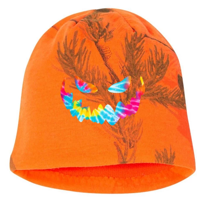 Halloween Pumpkin Pink Yellow Blue Tie Dye Face Kati - Camo Knit Beanie