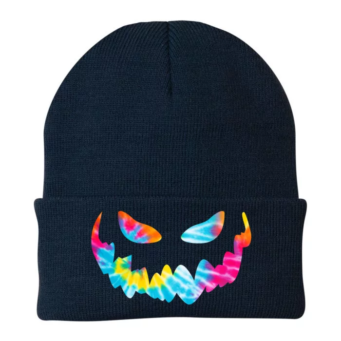 Halloween Pumpkin Pink Yellow Blue Tie Dye Face Knit Cap Winter Beanie