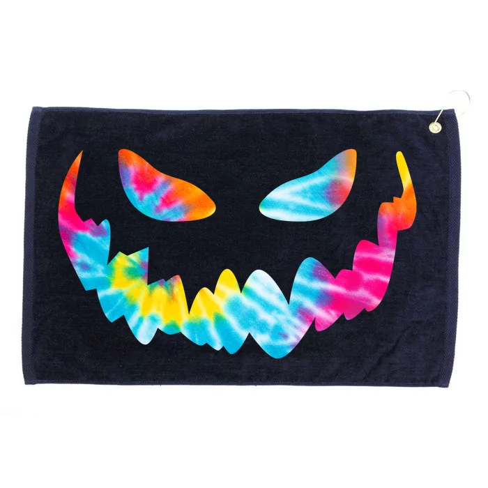 Halloween Pumpkin Pink Yellow Blue Tie Dye Face Grommeted Golf Towel