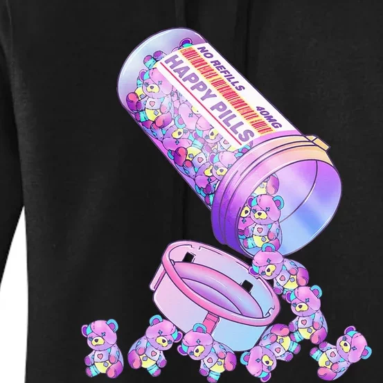 Happy Pills Pastel Goth Kawaii Yami Teddy Bear Otaku Women Women's Pullover Hoodie