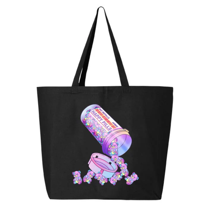 Happy Pills Pastel Goth Kawaii Yami Teddy Bear Otaku Women 25L Jumbo Tote