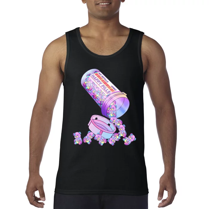 Happy Pills Pastel Goth Kawaii Yami Teddy Bear Otaku Women Tank Top