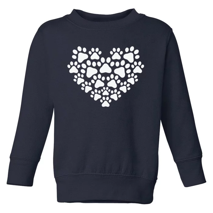 Heart Paw Print Dog & Cat Mom & Dad Mothers Day Fathers Day Toddler Sweatshirt