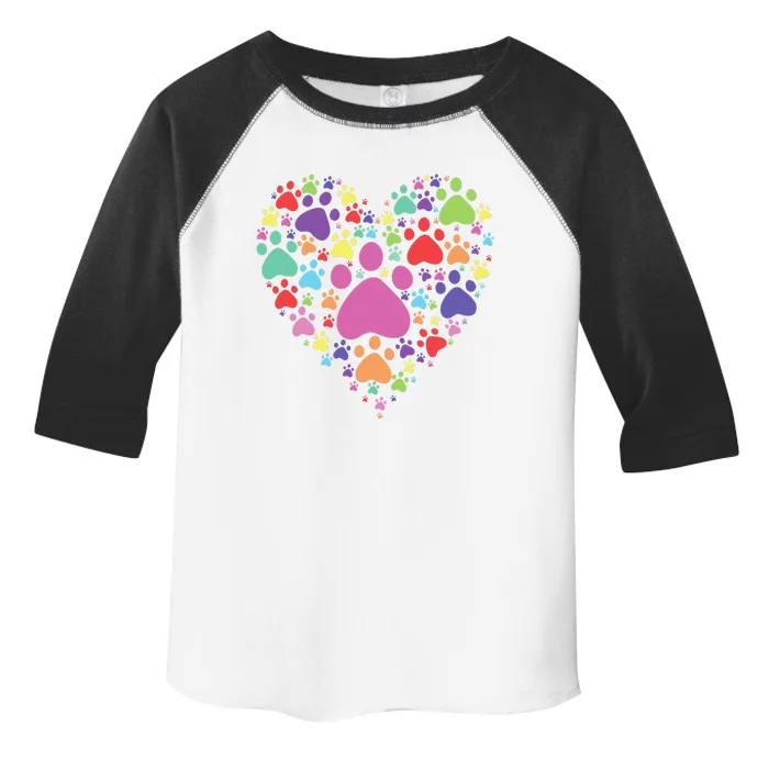 Heart Paw Print Dog Cat Lover Valentines Day Toddler Fine Jersey T-Shirt