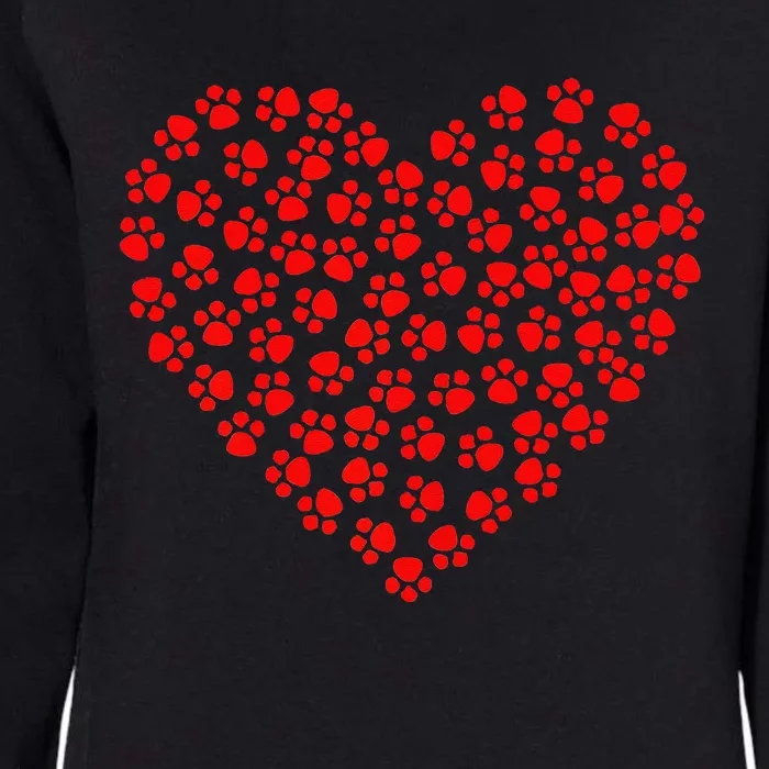 Heart Paw Print Dog Love Valentines Day Funny Womens California Wash Sweatshirt