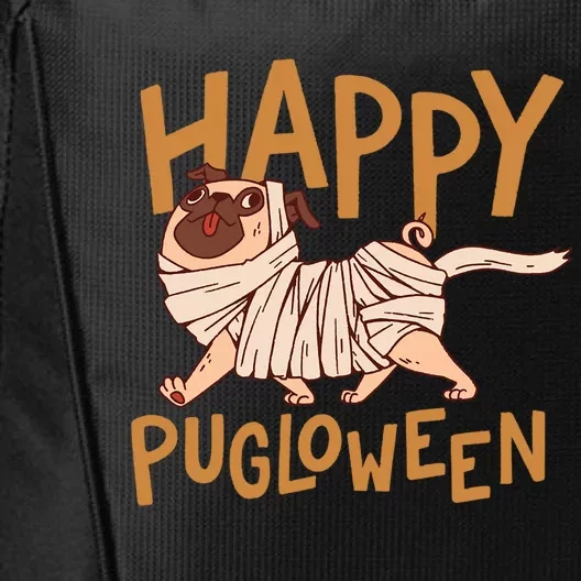 Happy Pugloween Pug Halloween Gift City Backpack