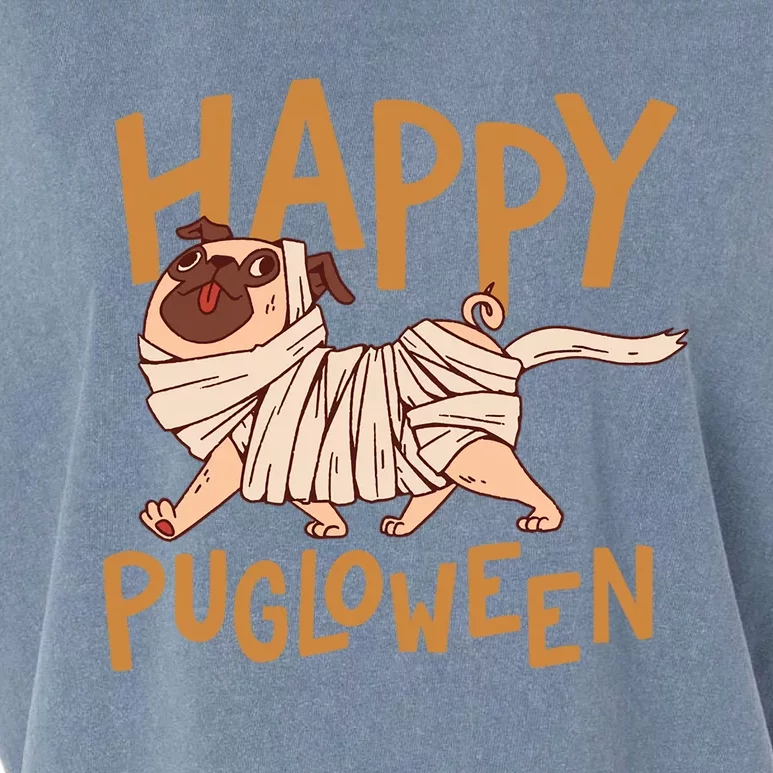 Happy Pugloween Pug Halloween Gift Garment-Dyed Women's Muscle Tee