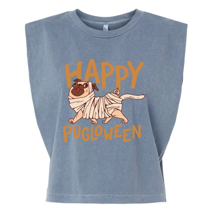 Happy Pugloween Pug Halloween Gift Garment-Dyed Women's Muscle Tee