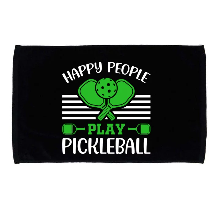 Happy People Play Pickleball Funny Pickleball Microfiber Hand Towel