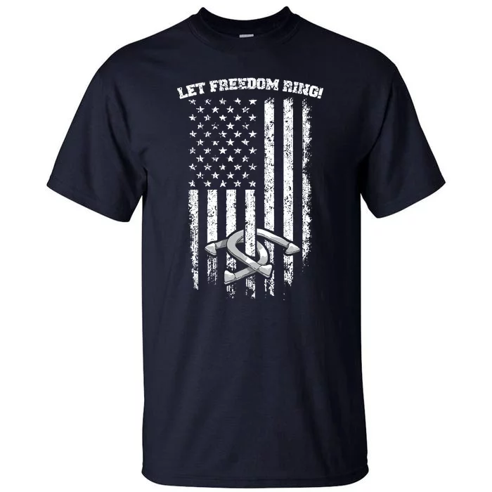 Horseshoes Pitching Patriotic Distressed American Flag Gift Tall T-Shirt