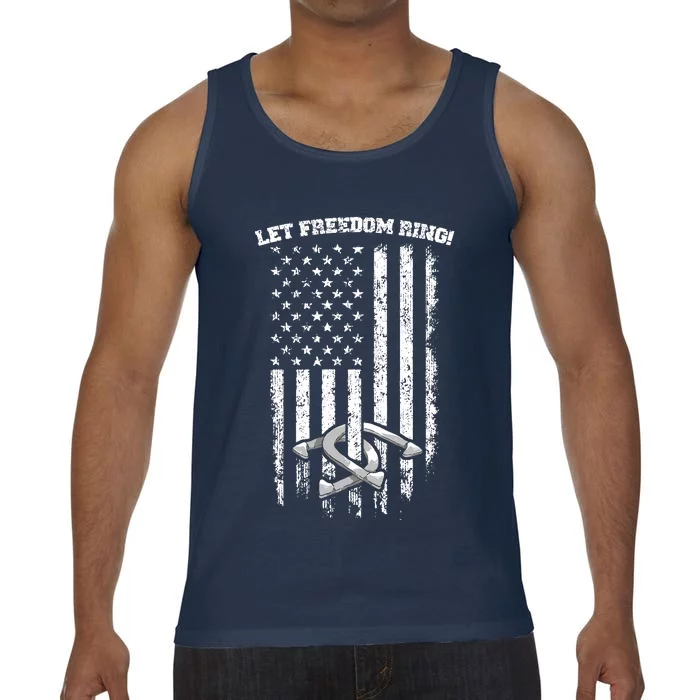 Horseshoes Pitching Patriotic Distressed American Flag Gift Comfort Colors® Tank Top