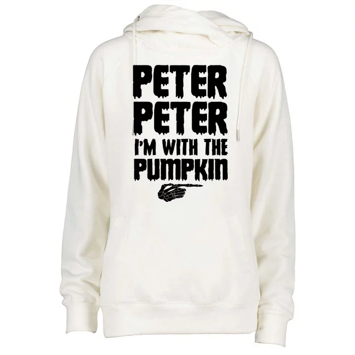 Halloween Peter Peter IM With The Pumpkin Womens Funnel Neck Pullover Hood