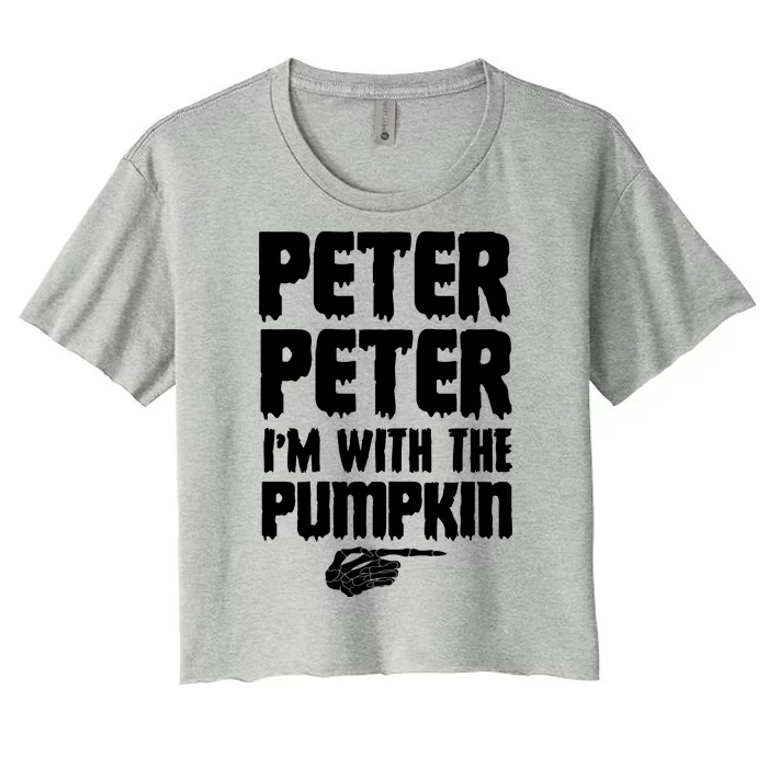 Halloween Peter Peter IM With The Pumpkin Women's Crop Top Tee