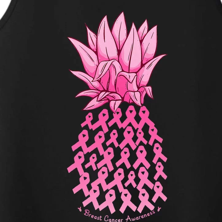 Hawaiian Pineapple & Pink Ribbon Breast Cancer Awareness Day Performance Tank