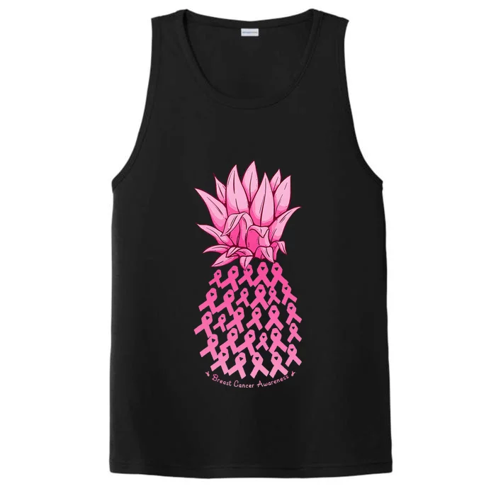 Hawaiian Pineapple & Pink Ribbon Breast Cancer Awareness Day Performance Tank