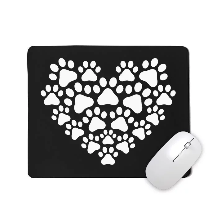 Heart Paw Print Dog Cat Mom Mother's Day Mousepad