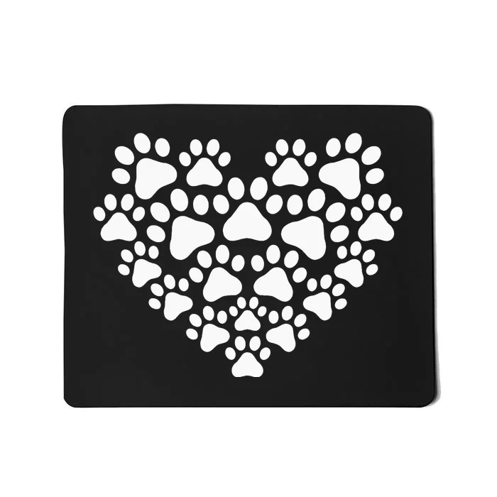 Heart Paw Print Dog Cat Mom Mother's Day Mousepad