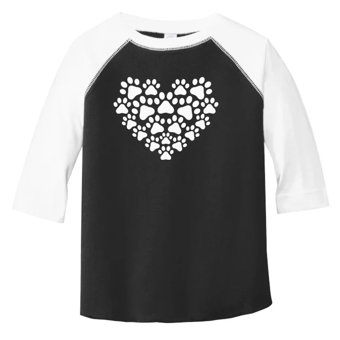 Heart Paw Print Dog Cat Mom Mother's Day Toddler Fine Jersey T-Shirt