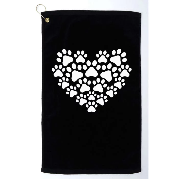 Heart Paw Print Dog Cat Mom Mother's Day Platinum Collection Golf Towel