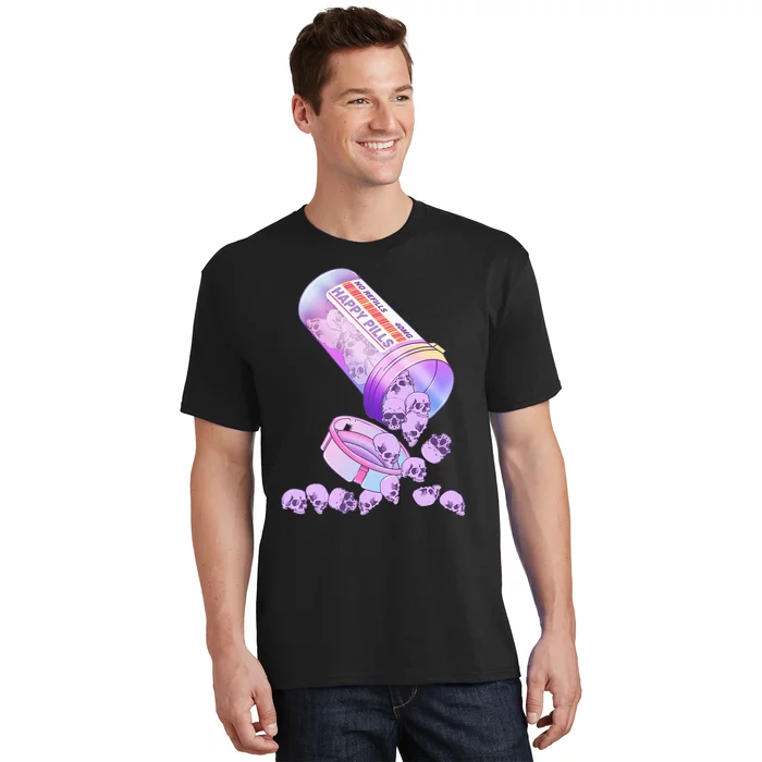 Happy Pills Pastel Goth Kawaii Yami Skull Otaku T-Shirt