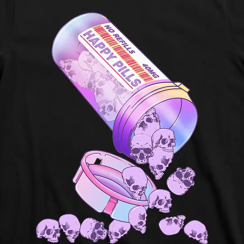 Happy Pills Pastel Goth Kawaii Yami Skull Otaku T-Shirt