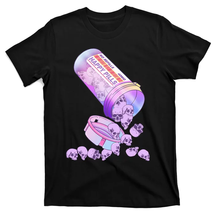 Happy Pills Pastel Goth Kawaii Yami Skull Otaku T-Shirt