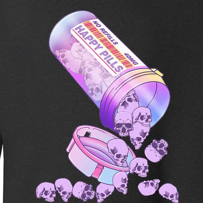 Happy Pills Pastel Goth Kawaii Yami Skull Otaku Toddler Sweatshirt