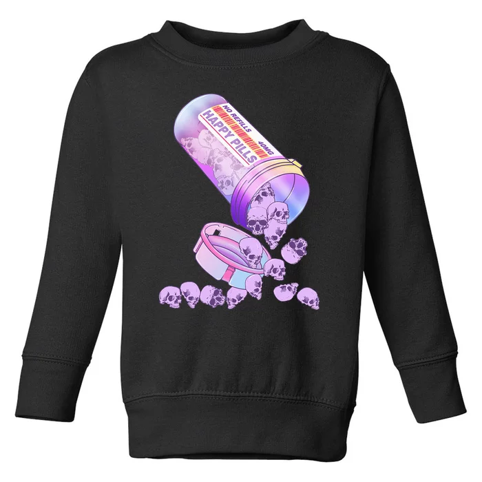 Happy Pills Pastel Goth Kawaii Yami Skull Otaku Toddler Sweatshirt