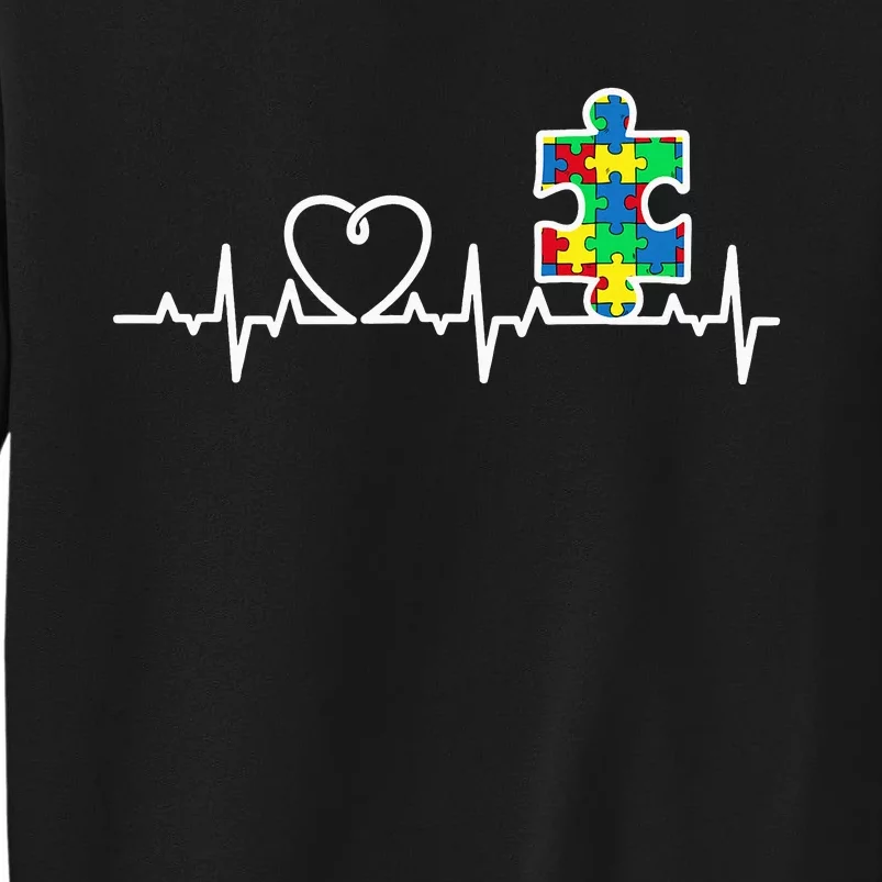 Heart Puzzle Piece Heartbeat Cool Autism Awareness Gift Sweatshirt