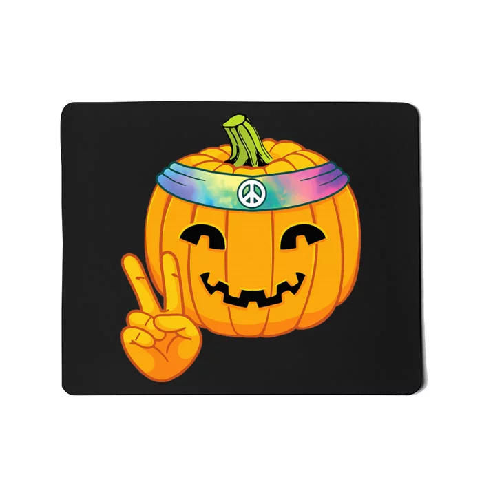 Halloween Pumpkin Peace Sign Headband Hippie Tie Dye Mousepad