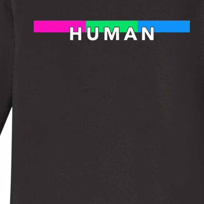 Human Polysexual Pride Month Multisexual LGBT Community Baby Long Sleeve Bodysuit