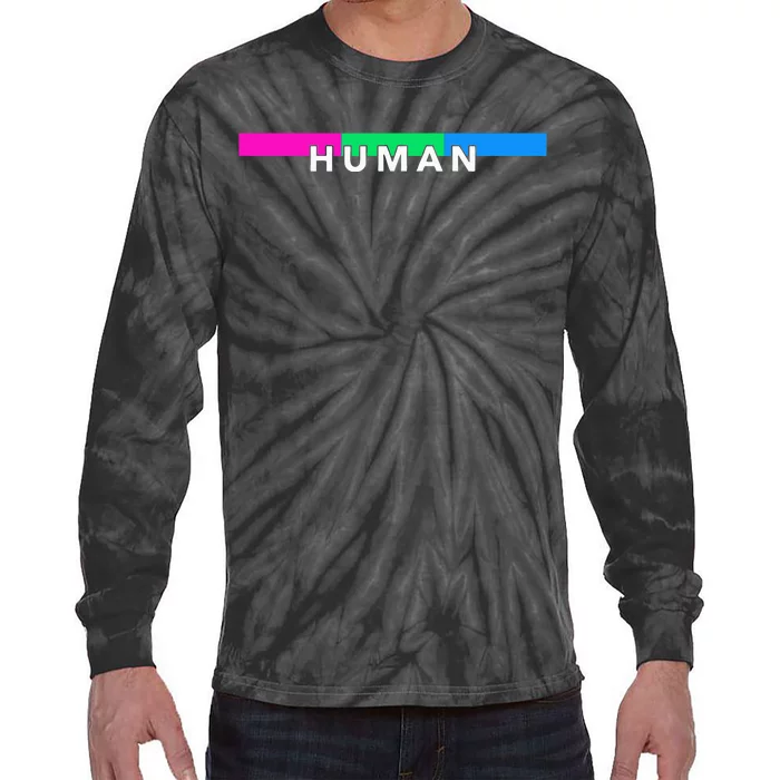 Human Polysexual Pride Month Multisexual LGBT Community Tie-Dye Long Sleeve Shirt