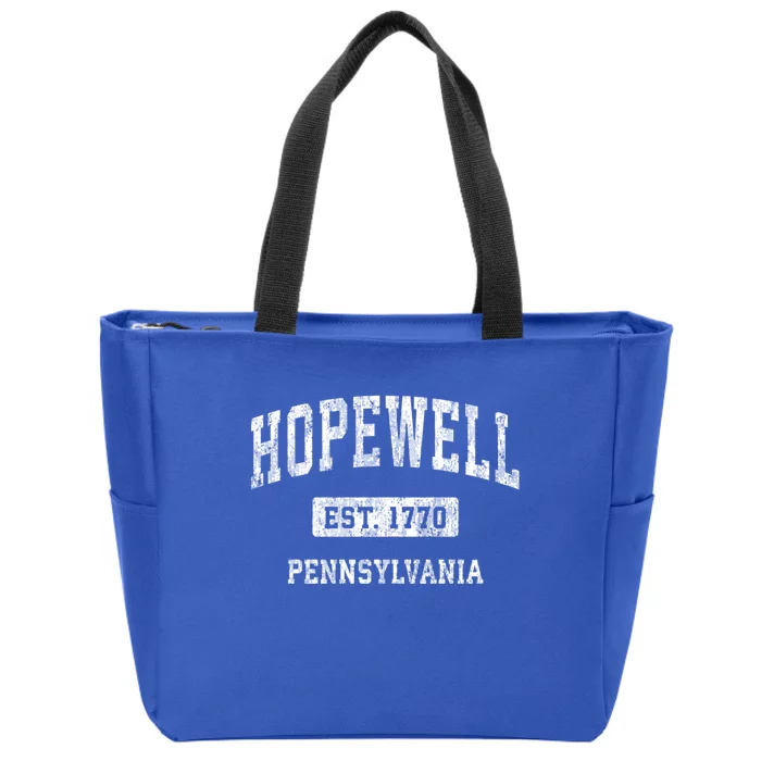 Hopewell Pennsylvania Pa Vintage Sports Established Zip Tote Bag