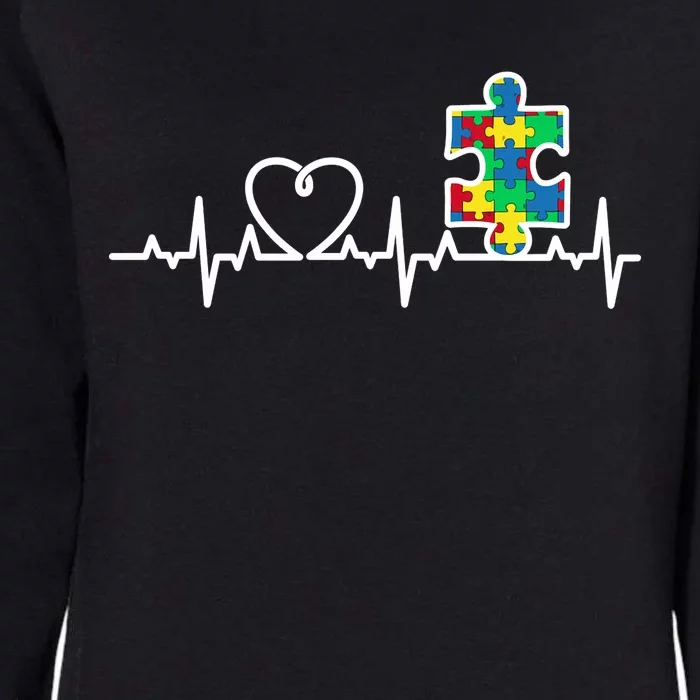 Heart Puzzle Piece Heartbeat Cool Autism Awareness Gift Womens California Wash Sweatshirt