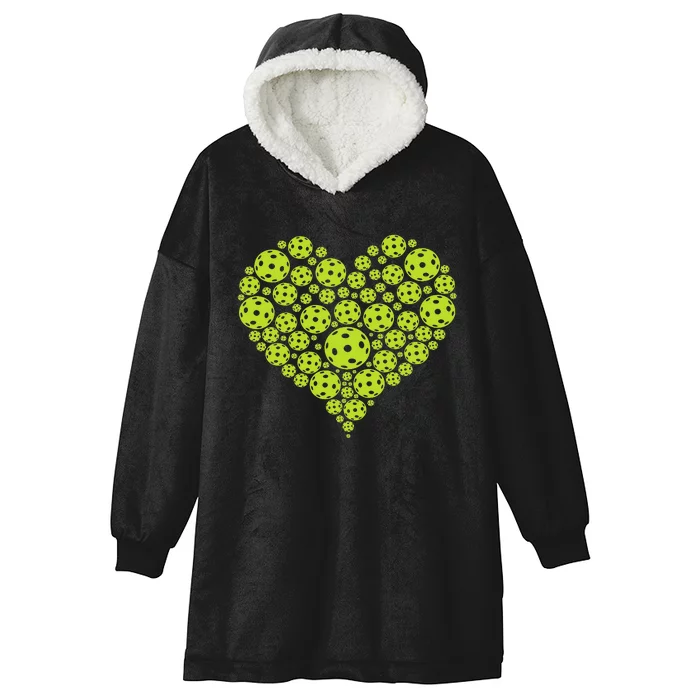 Heart Professional Pickleball Game Players Pickleball Hooded Wearable Blanket