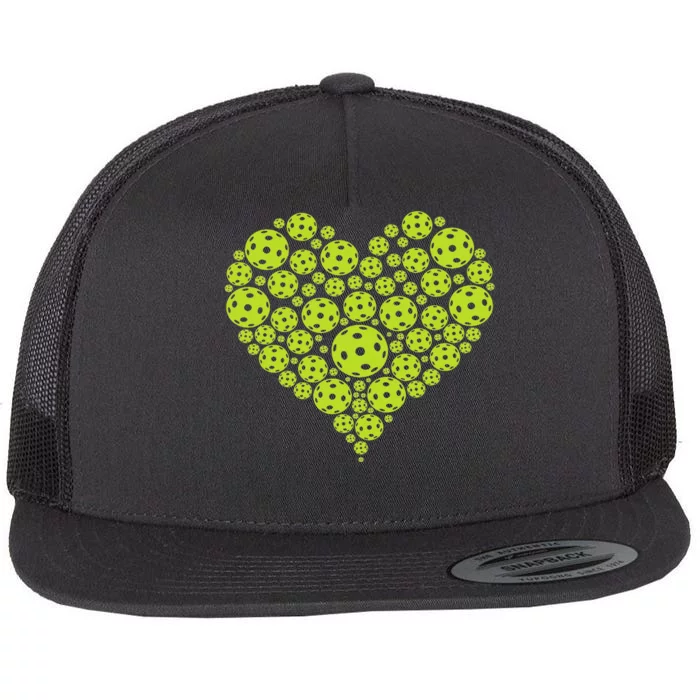 Heart Professional Pickleball Game Players Pickleball Flat Bill Trucker Hat