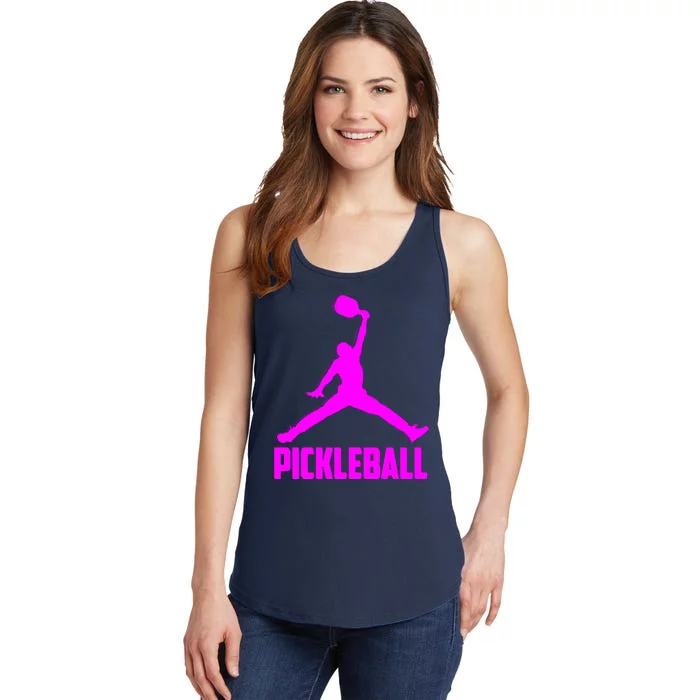 Hot Pink Pickleball Sports Logo Ladies Essential Tank