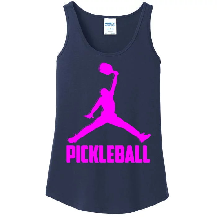 Hot Pink Pickleball Sports Logo Ladies Essential Tank