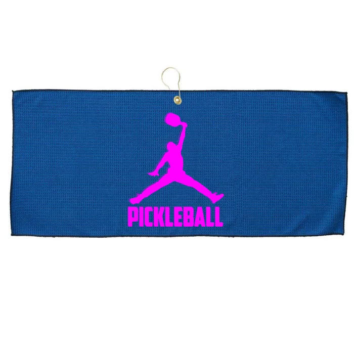 Hot Pink Pickleball Sports Logo Large Microfiber Waffle Golf Towel