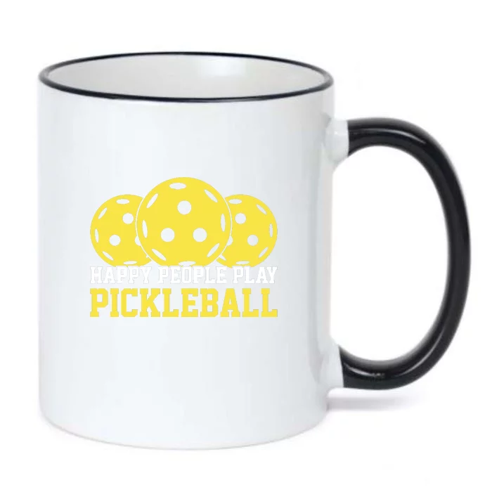 Happy People Play Pickleball Paddles Sport Gift Black Color Changing Mug