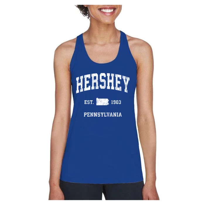 Hershey Pennsylvania Pa Vintage Athletic Women's Racerback Tank