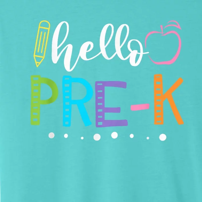 Hello Preschool Pre-K Back to School Teacher Kid ChromaSoft Performance T-Shirt