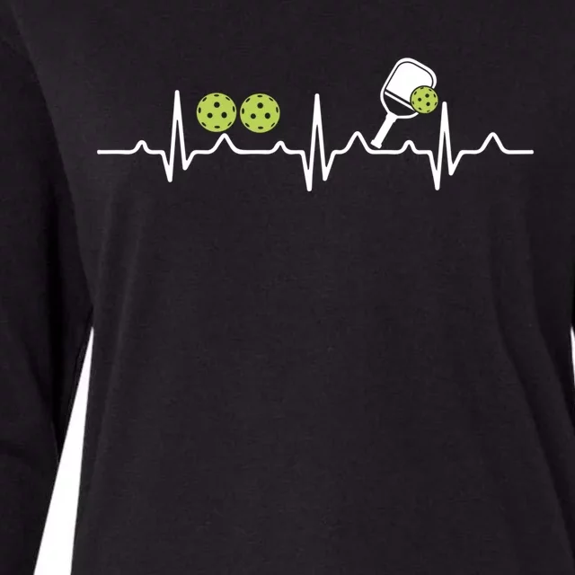 Heartbeat Pulse Pickleball Funny Gift Womens Cotton Relaxed Long Sleeve T-Shirt