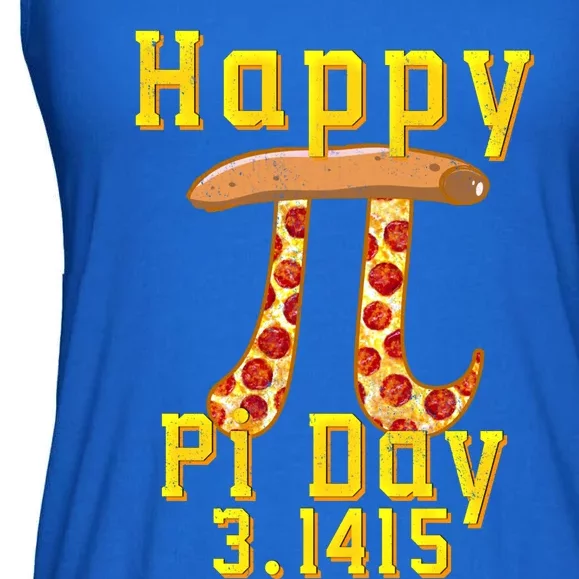 Happy Pizza Pi Day 3 141 Pi Symbol Science And Math Teacher Meaningful Gift Ladies Essential Flowy Tank