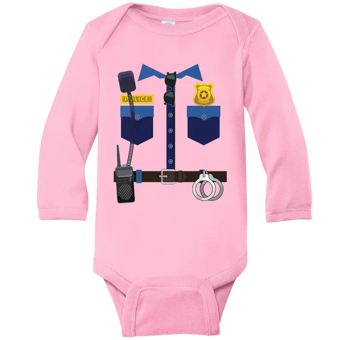 Halloween Policeman Police Officer Costume Boy Girl Baby Long Sleeve Bodysuit