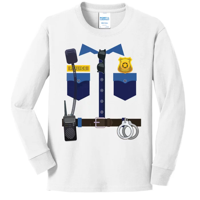 Halloween Policeman Police Officer Costume Boy Girl Kids Long Sleeve Shirt